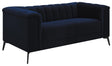 Chalet Blue Tuxedo Arm Loveseat by Coaster at Eve Furniture