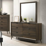 Chalfont Dark Brown 5-Piece Queen Wall Panel Bedroom Set by Furniture of America at Eve Furniture