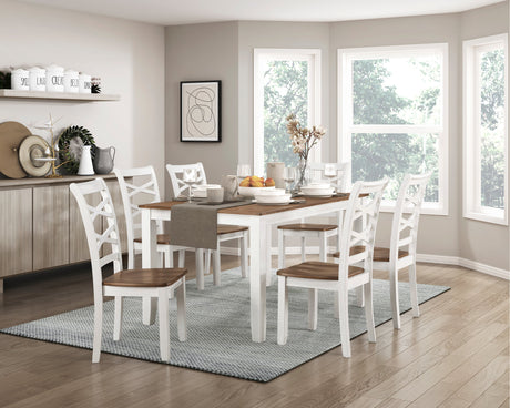Challis Cherry/White 7-Piece Dining Set by Homelegance at Eve Furniture