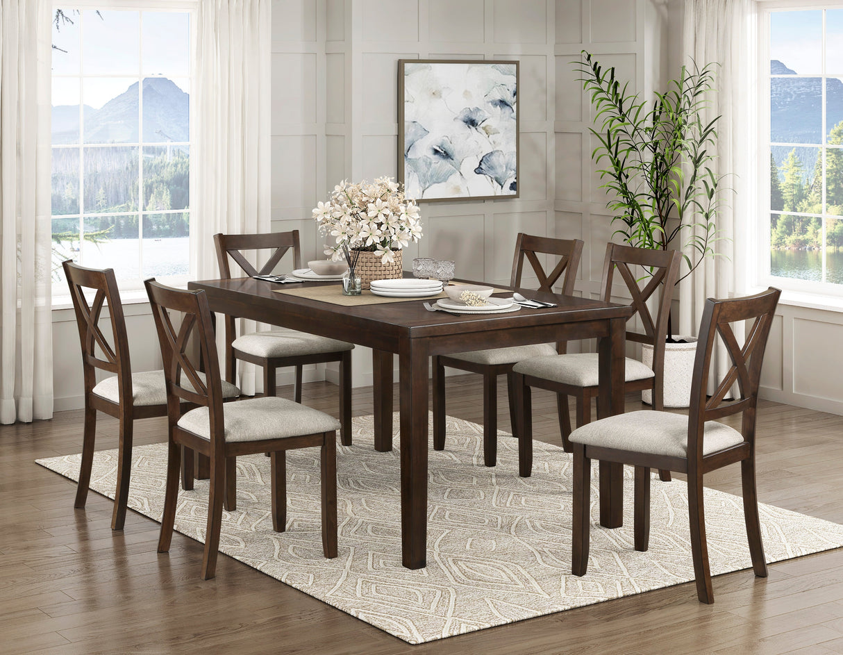 Challis Dark Cherry 7-Piece Dining Set by Homelegance at Eve Furniture