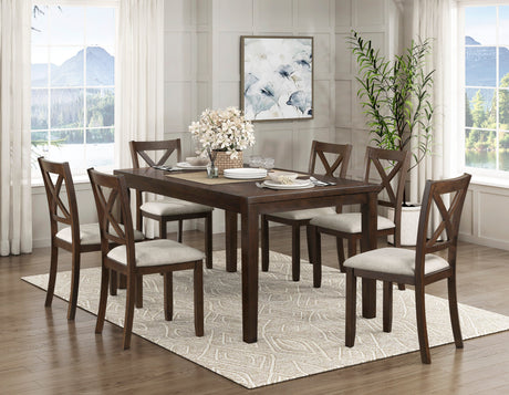 Challis Dark Cherry 7-Piece Dining Set by Homelegance at Eve Furniture