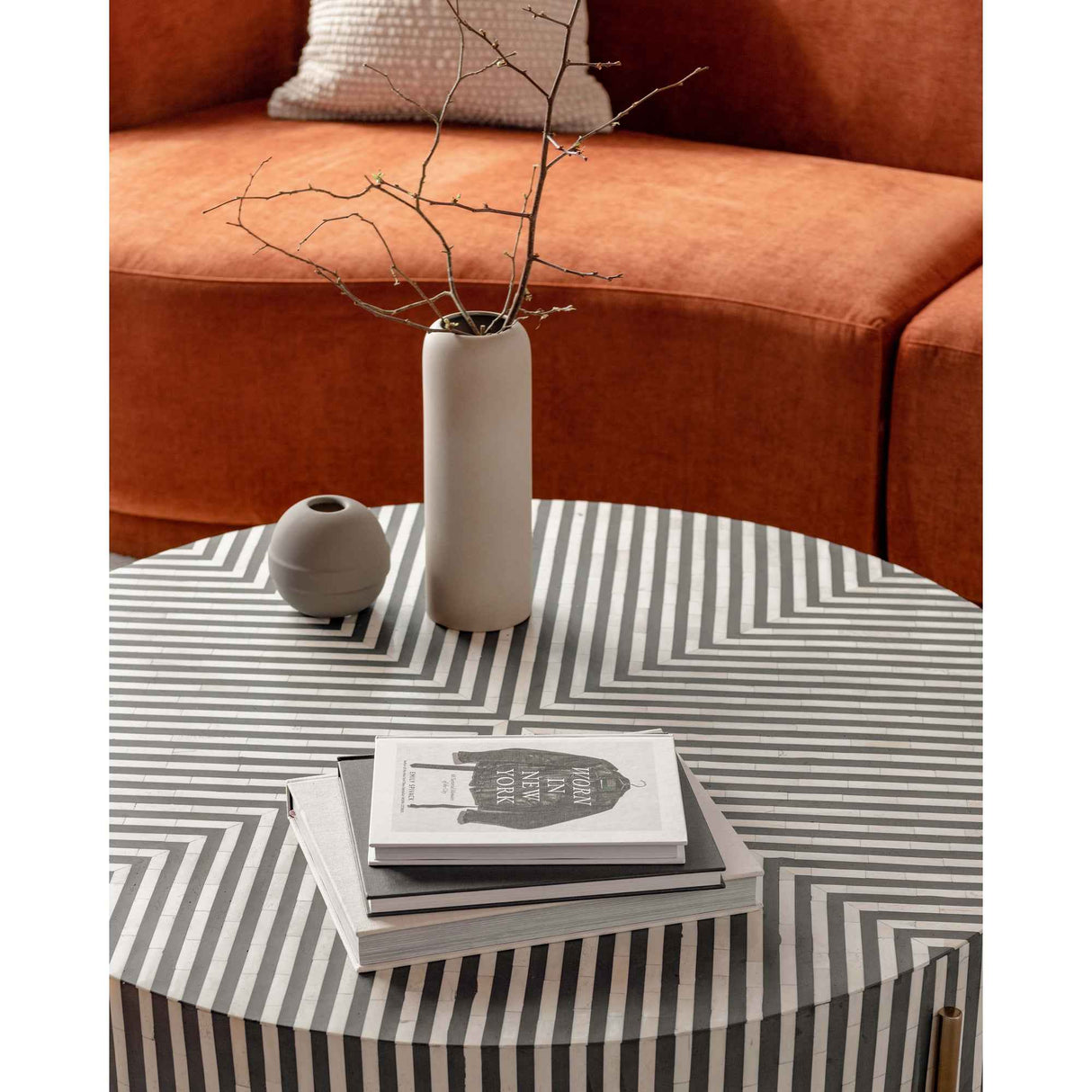 Chameau Black/White Large Coffee Table