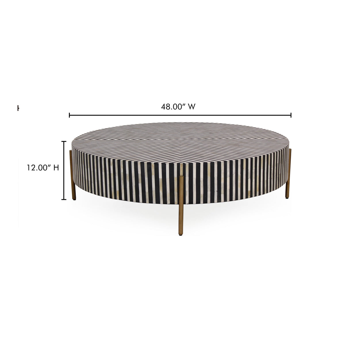 Chameau Black/White Large Coffee Table by Moe's Home at Eve Furniture