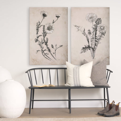 Chamomile Drawing I by Mercana Studio a Hand Embellished Textured Canvas by Mercana at Eve Furniture