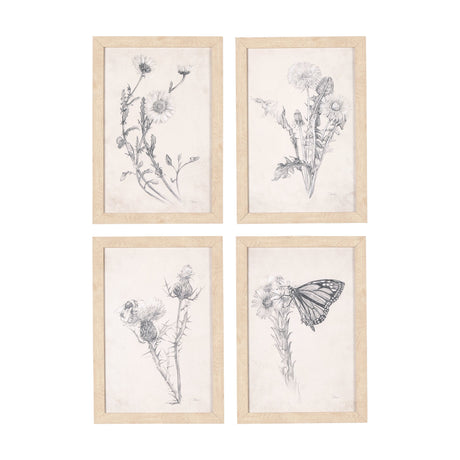 Chamomile Drawing I by Mercana Studio a Hand Embellished Textured Framed Art Print by Mercana at Eve Furniture