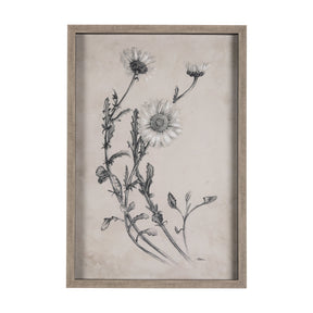 Chamomile Drawing I by Mercana Studio Hand Embellished Textured Framed Art Print Matted under Glass by Mercana at Eve Furniture