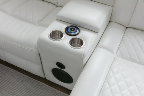 Champion White Reclining Sectional by Happy Homes at Eve Furniture