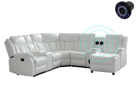 Champion White Reclining Sectional by Happy Homes at Eve Furniture