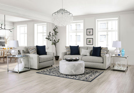 Chancery Gray/Navy Ottoman by Furniture of America at Eve Furniture