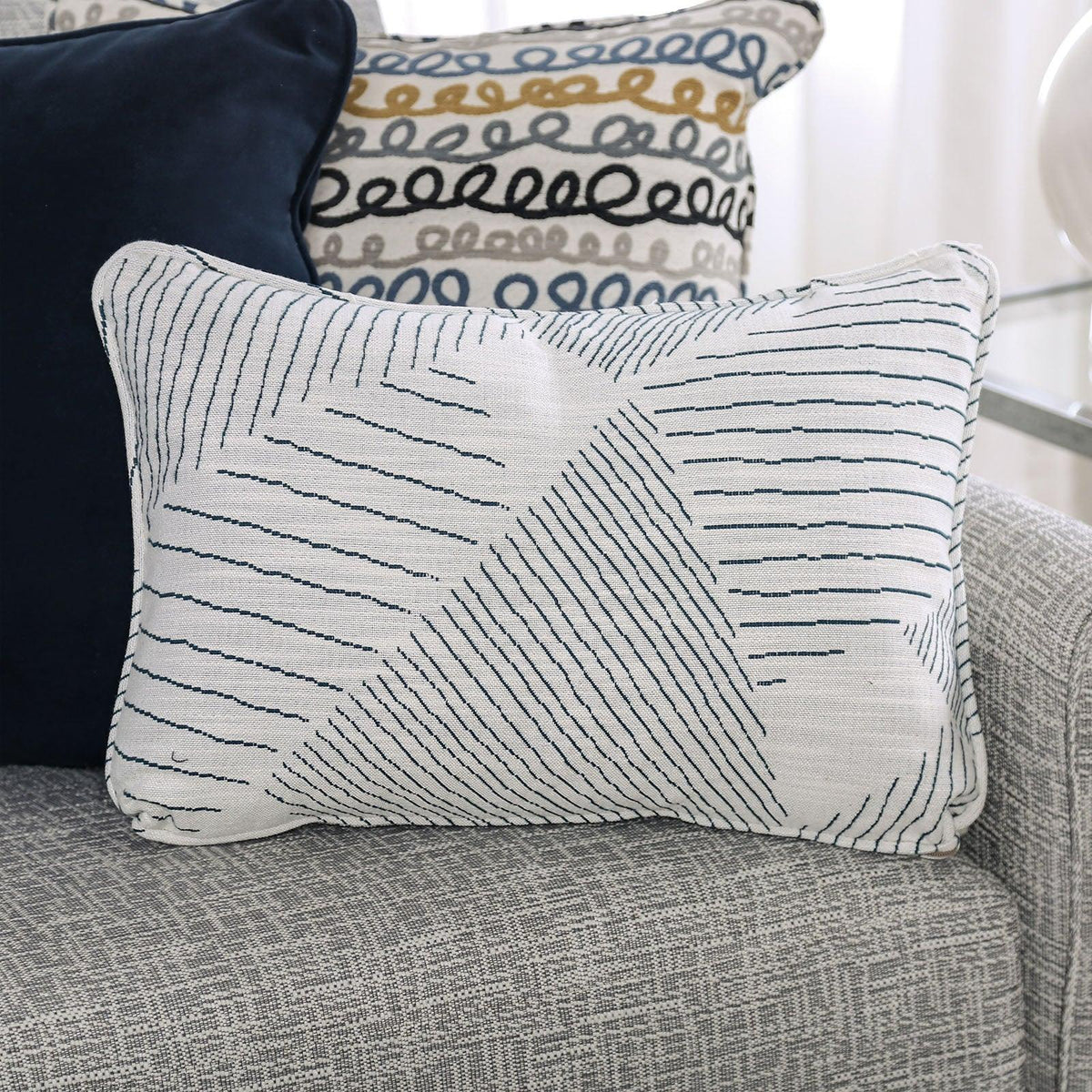 Chancery Gray/Navy Sofa by Furniture of America at Eve Furniture