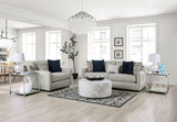 Chancery Gray/Navy Ottoman by Furniture of America at Eve Furniture