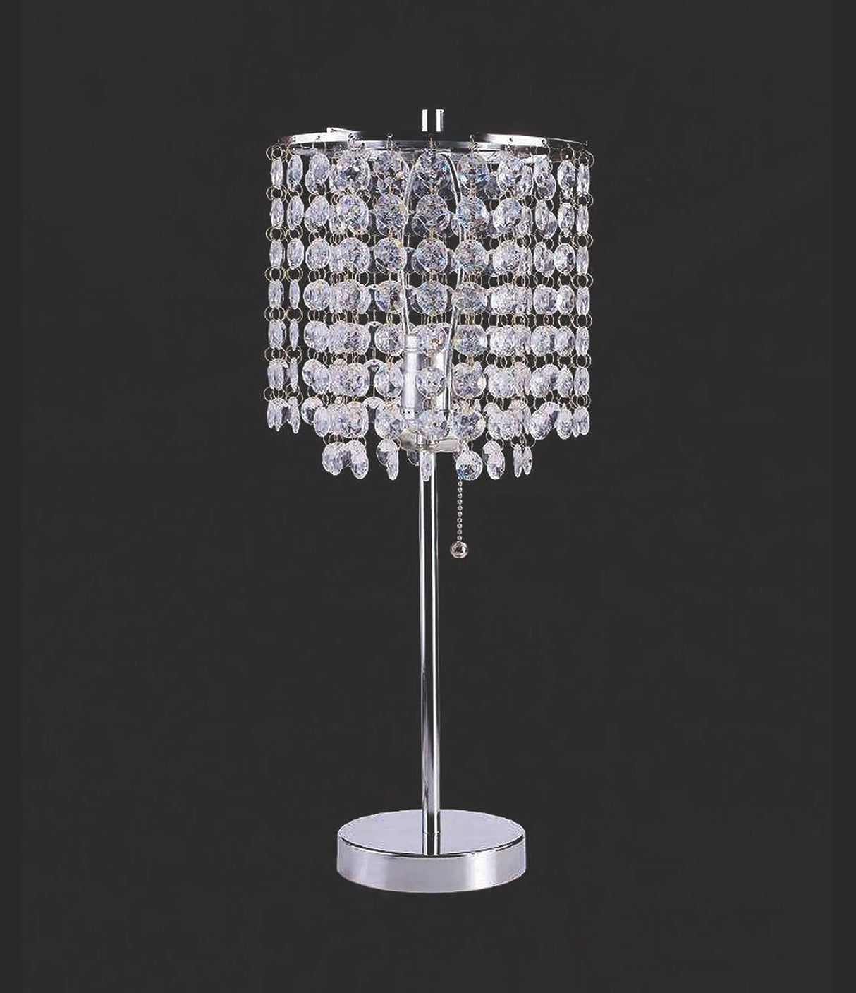 Chandelier Chrome 19" Table Lamp by Crown Mark at Eve Furniture