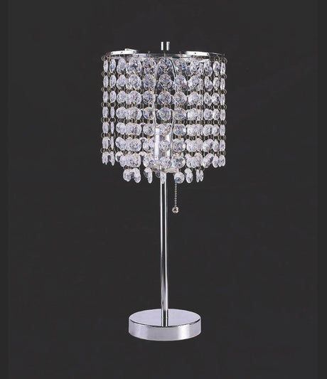 Chandelier Chrome 19" Table Lamp by Crown Mark at Eve Furniture