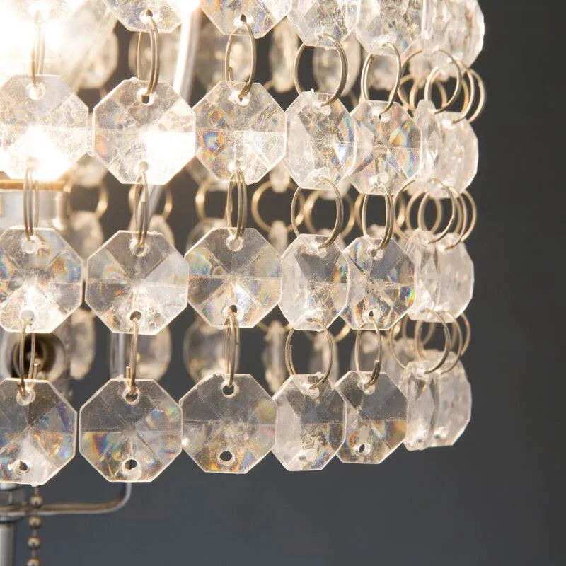 Chandelier Chrome 19" Table Lamp by Crown Mark at Eve Furniture