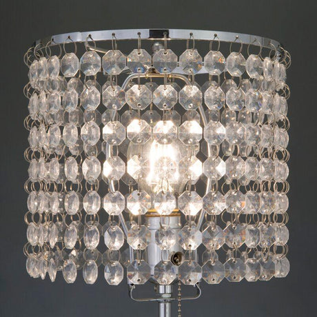 Chandelier Chrome 19" Table Lamp by Crown Mark at Eve Furniture