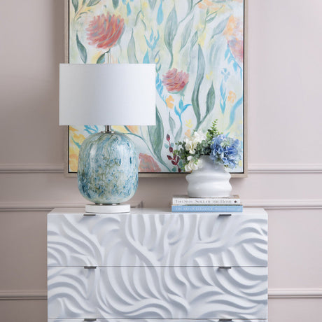 Channing Blue/White Table Lamp by Crestview at Eve Furniture