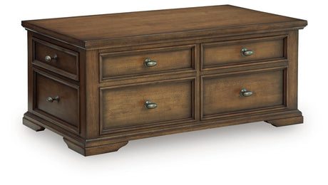 Channley Brown Lift-Top Coffee Table by Ashley at Eve Furniture
