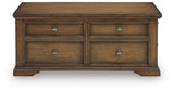 Channley Brown Lift-Top Coffee Table by Ashley at Eve Furniture