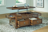 Channley Brown Lift-Top Coffee Table by Ashley at Eve Furniture