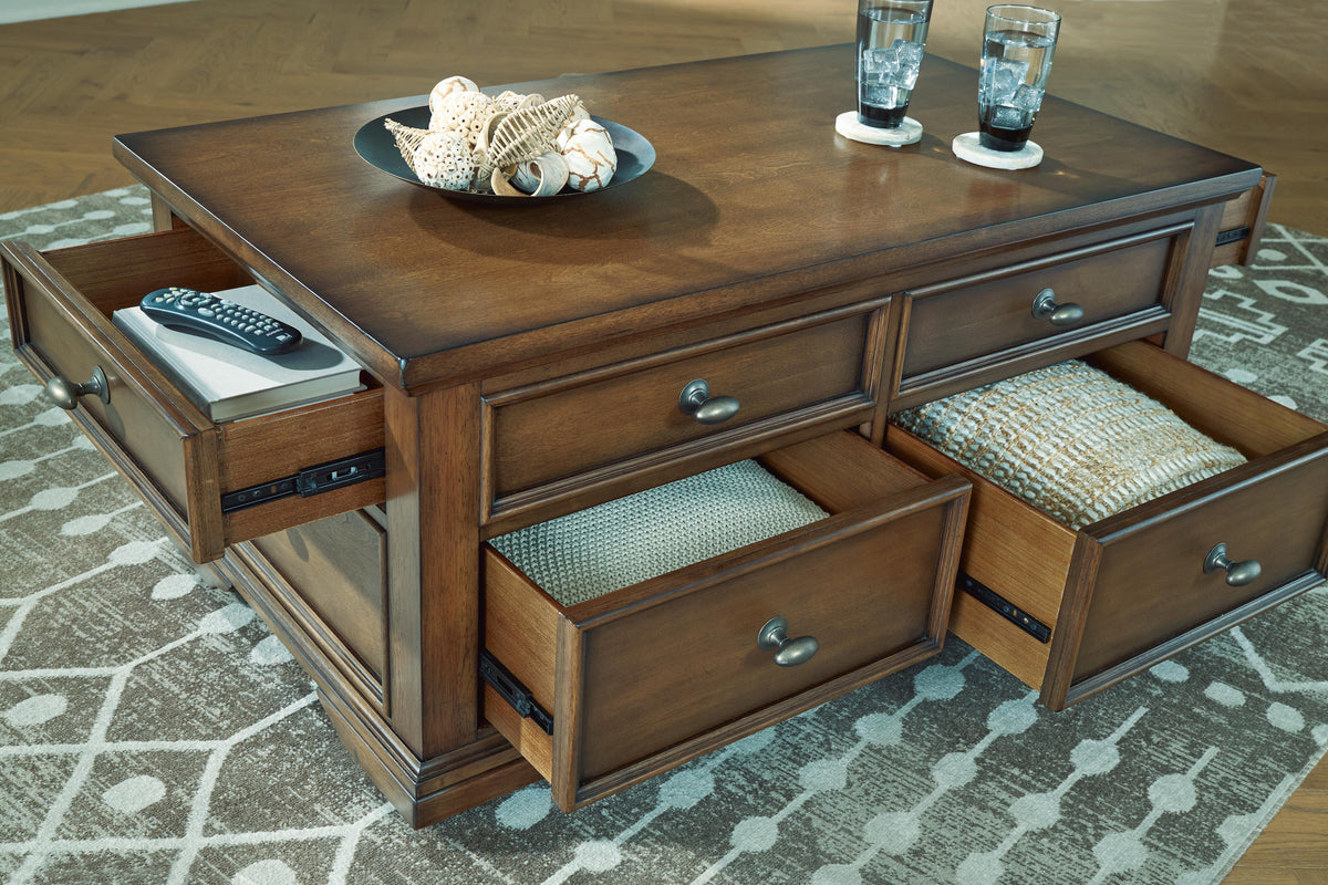 Channley Brown Lift-Top Coffee Table by Ashley at Eve Furniture