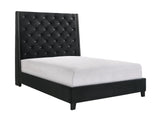 Chantilly Black Velvet Queen Upholstered Bed by Crown Mark at Eve Furniture