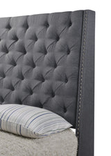 Chantilly Gray Queen Upholstered Bed by Crown Mark at Eve Furniture