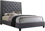Chantilly Gray Queen Upholstered Bed by Crown Mark at Eve Furniture