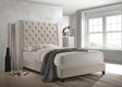 Chantilly Oat King Upholstered Bed by Crown Mark at Eve Furniture