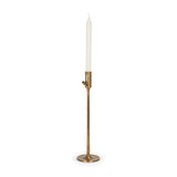 Chantria Large Solid Natural Brass Adjustable Taper Candle Holder by Mercana at Eve Furniture
