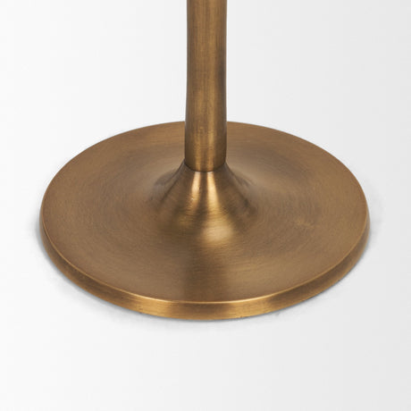 Chantria Small Solid Natural Brass Adjustable Taper Candle Holder by Mercana at Eve Furniture