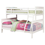 Chapman White Wood Twin Over Full Bunk Bed by Coaster at Eve Furniture
