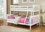 Chapman White Wood Twin Over Full Bunk Bed by Coaster at Eve Furniture