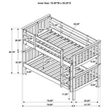 Chapman White Wood Twin Over Twin Bunk Bed with Mattress by Coaster at Eve Furniture