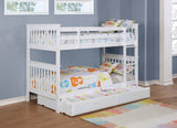 Chapman White Wood Twin Over Twin Bunk Bed with Mattress by Coaster at Eve Furniture