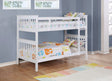 Chapman White Wood Twin Over Twin Bunk Bed with Mattress by Coaster at Eve Furniture