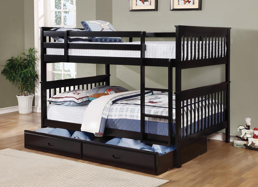 Chapman Black Full Over Full Bunk Bed by Coaster at Eve Furniture