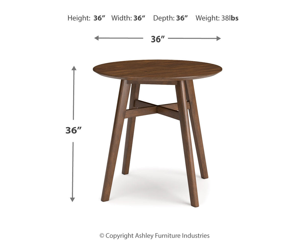 Lyncott Counter Height Dining Table and 4 Barstools in Charcoal/Brown