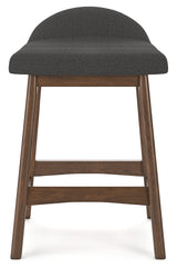 Lyncott Counter Height Dining Table and 4 Barstools in Charcoal/Brown