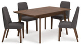 Lyncott Dining Table and 4 Chairs in Charcoal/Brown