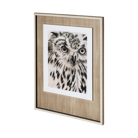 Charcoal Owl I by Jennifer Paxton Parker a Framed Art Print Matted under Glass by Mercana at Eve Furniture