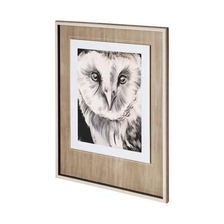 Charcoal Owl II by Jennifer Paxton Parker a Framed Art Print Matted under Glass by Mercana at Eve Furniture