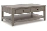 Charina Antique Gray Coffee Table and 2 End Tables by Ashley at Eve Furniture