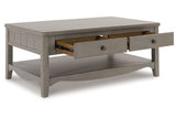 Charina Antique Gray Coffee Table and 2 End Tables by Ashley at Eve Furniture
