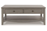 Charina Antique Gray Coffee Table and 2 End Tables by Ashley at Eve Furniture