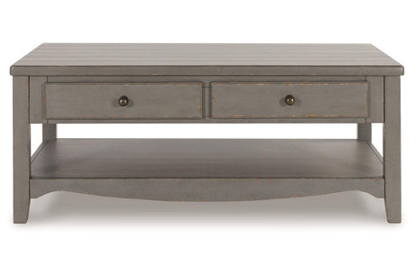 Charina Antique Gray Coffee Table and 2 End Tables by Ashley at Eve Furniture