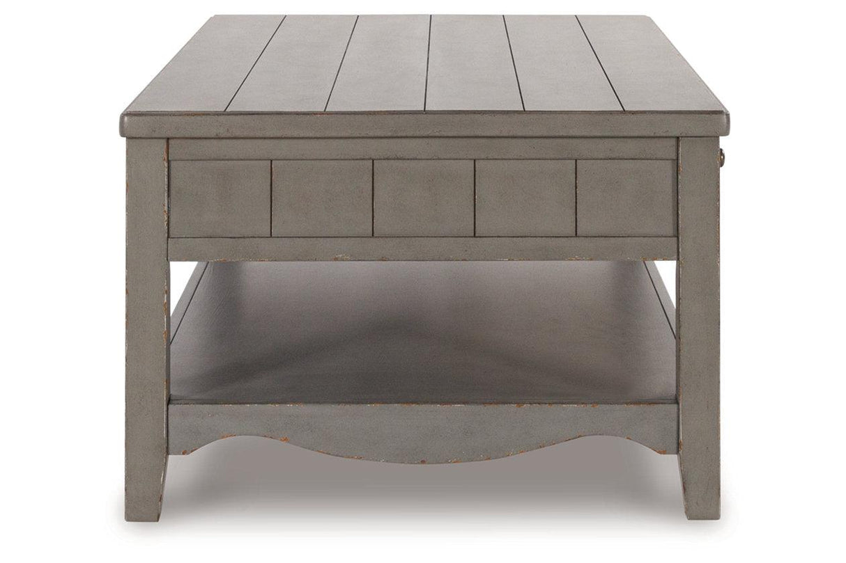 Charina Antique Gray Coffee Table and 2 End Tables by Ashley at Eve Furniture