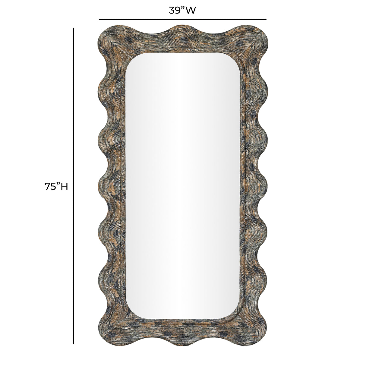 Charlene 39"X75" Squiggle Wall Mirror by TOV Furniture at Eve Furniture