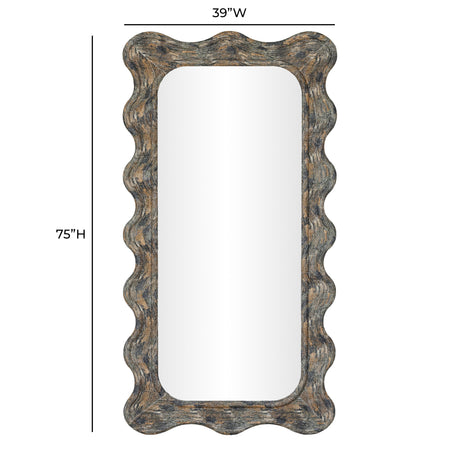 Charlene 39"X75" Squiggle Wall Mirror by TOV Furniture at Eve Furniture