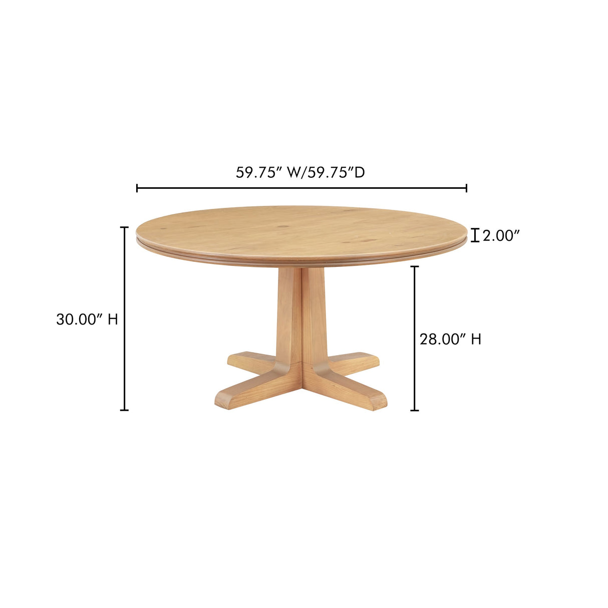 Charles Natural Dining Table by MOES at Eve Furniture
