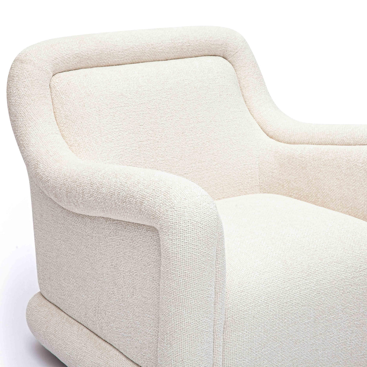 Charli Cream Performance Basketweave Chenille Swivel Chair by TOV Furniture at Eve Furniture